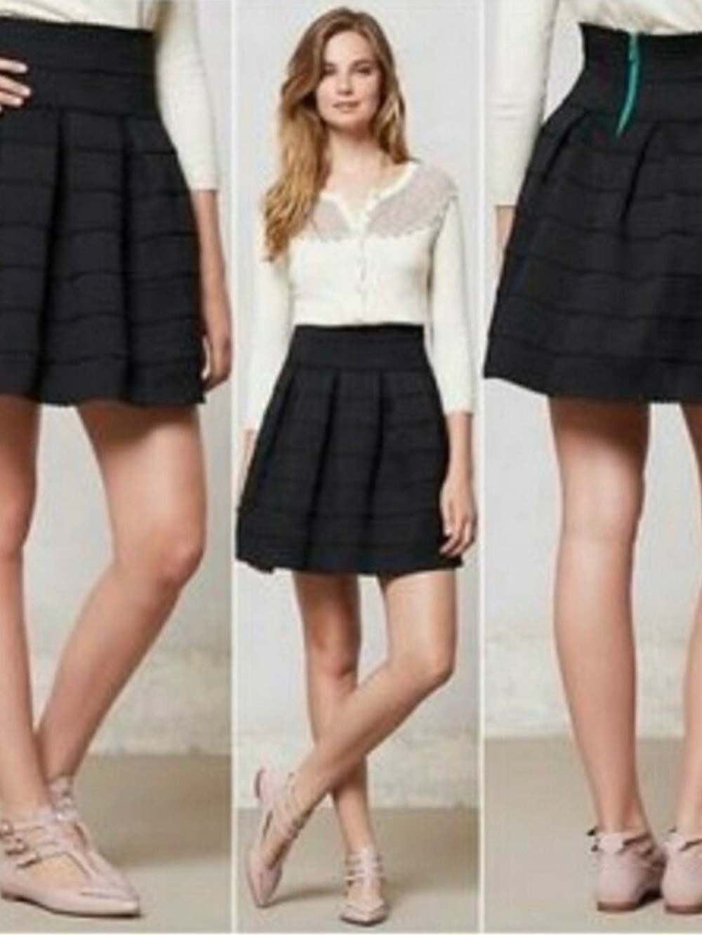 Girls From Savoy for Anthropologie Textured A-Line Skirt  Size M/L